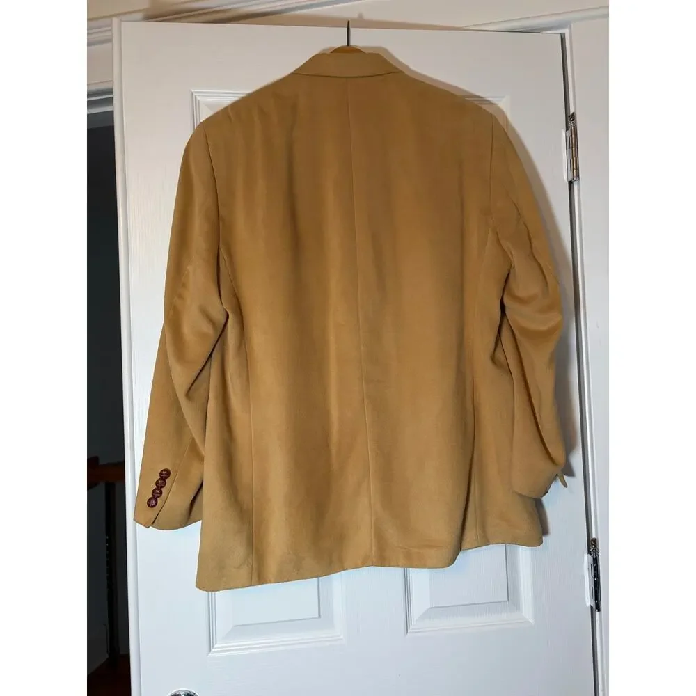 VTG Chaps Ralph Lauren Mens faux suede tan blazer.  Size 46R. Preppy, workwear